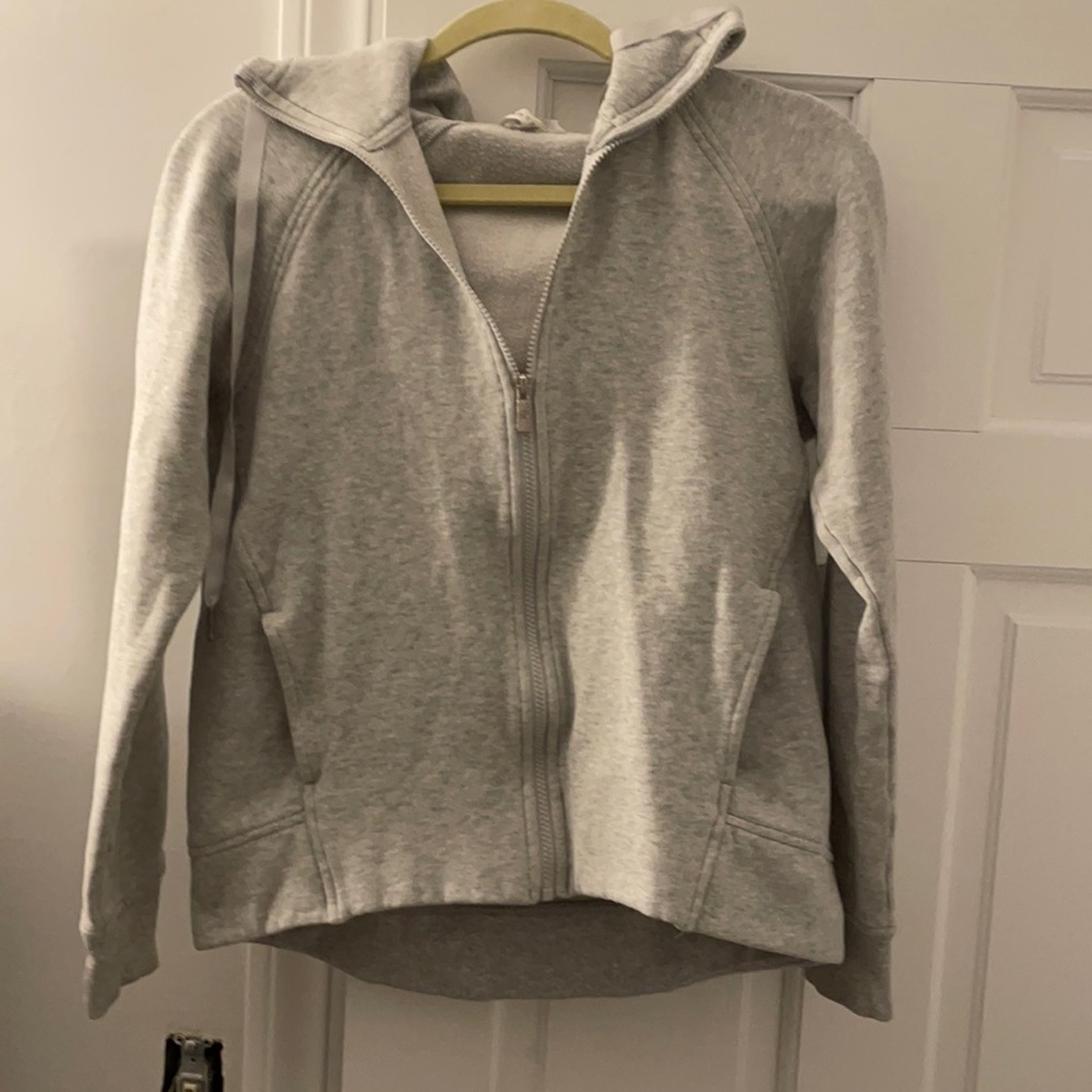 Gray Lululemon zip-up with hood